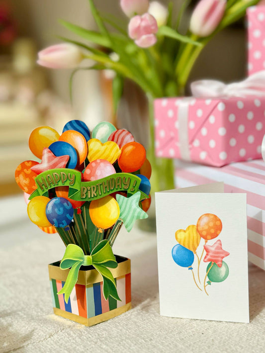 Mini Birthday Balloons Pop-up Card