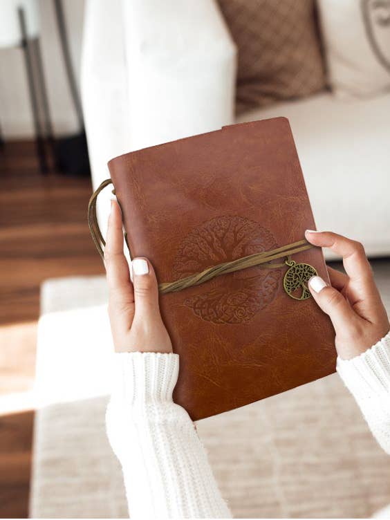 Leatherette Journal - Tree of Life - Brown