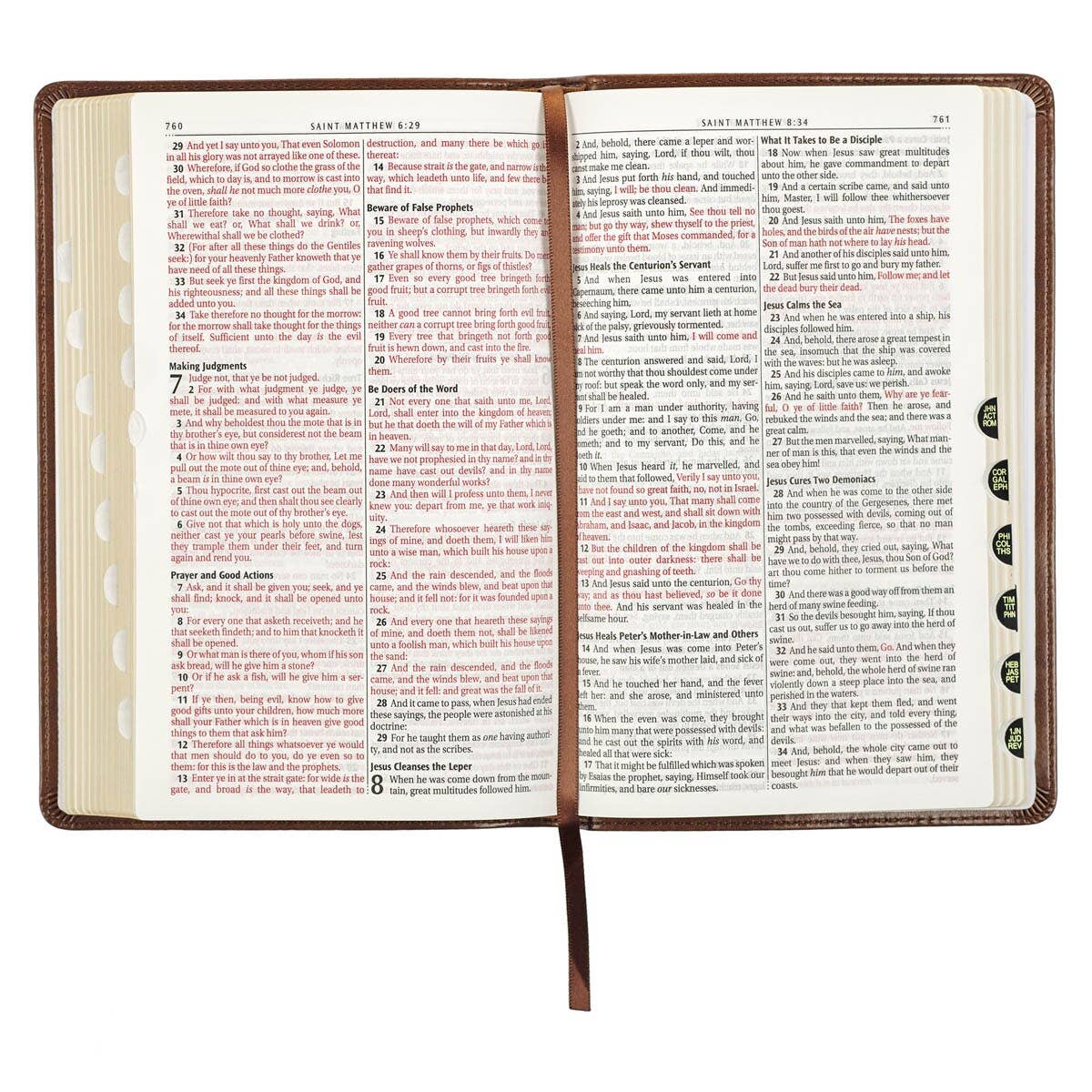 KJV Bible Deluxe Gift Faux Leather, Medium Brown