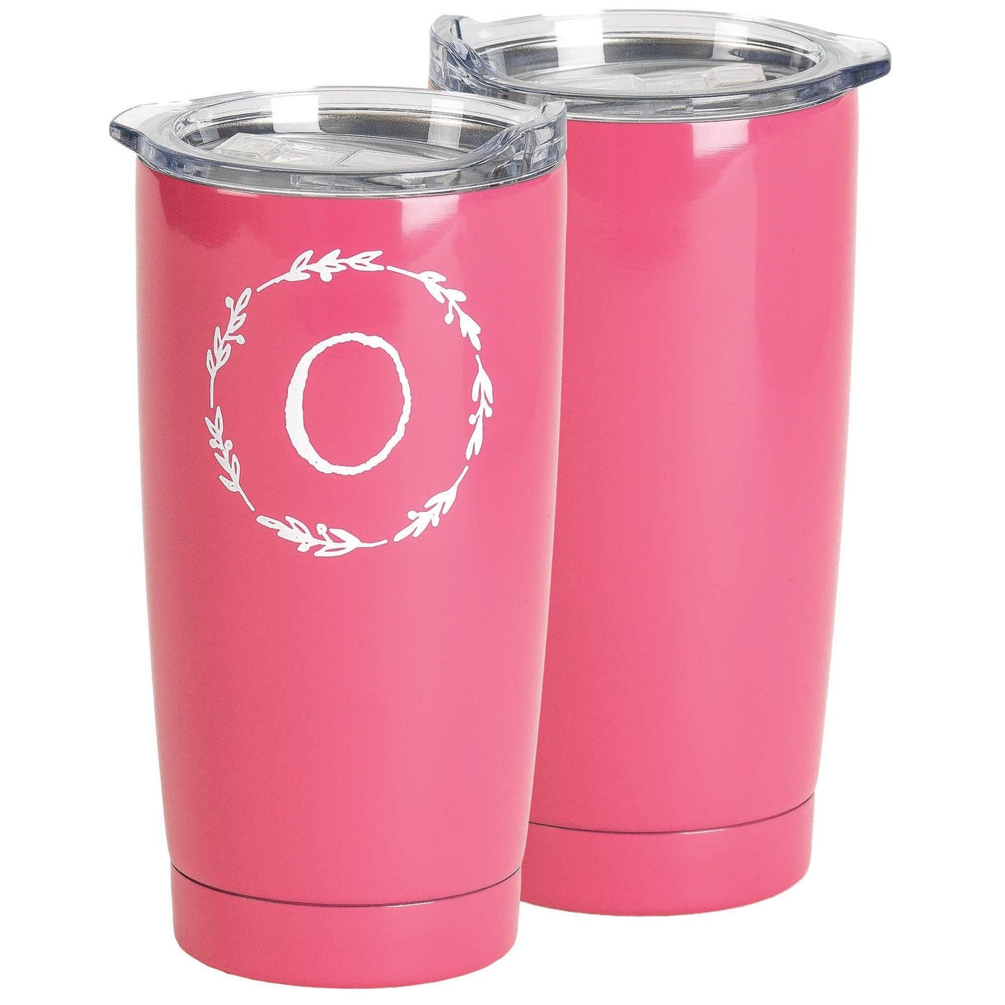 "O" Monogram Stainless Steel Tumbler Pink 20 oz
