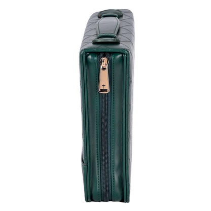 White Dove -Bible Case Quilted Be Still Green XLarge