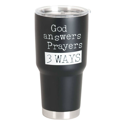 Tumbler God Answers Prayer Black 30 oz