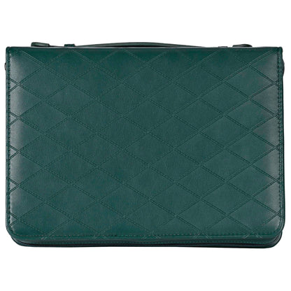 White Dove -Bible Case Quilted Be Still Green XLarge