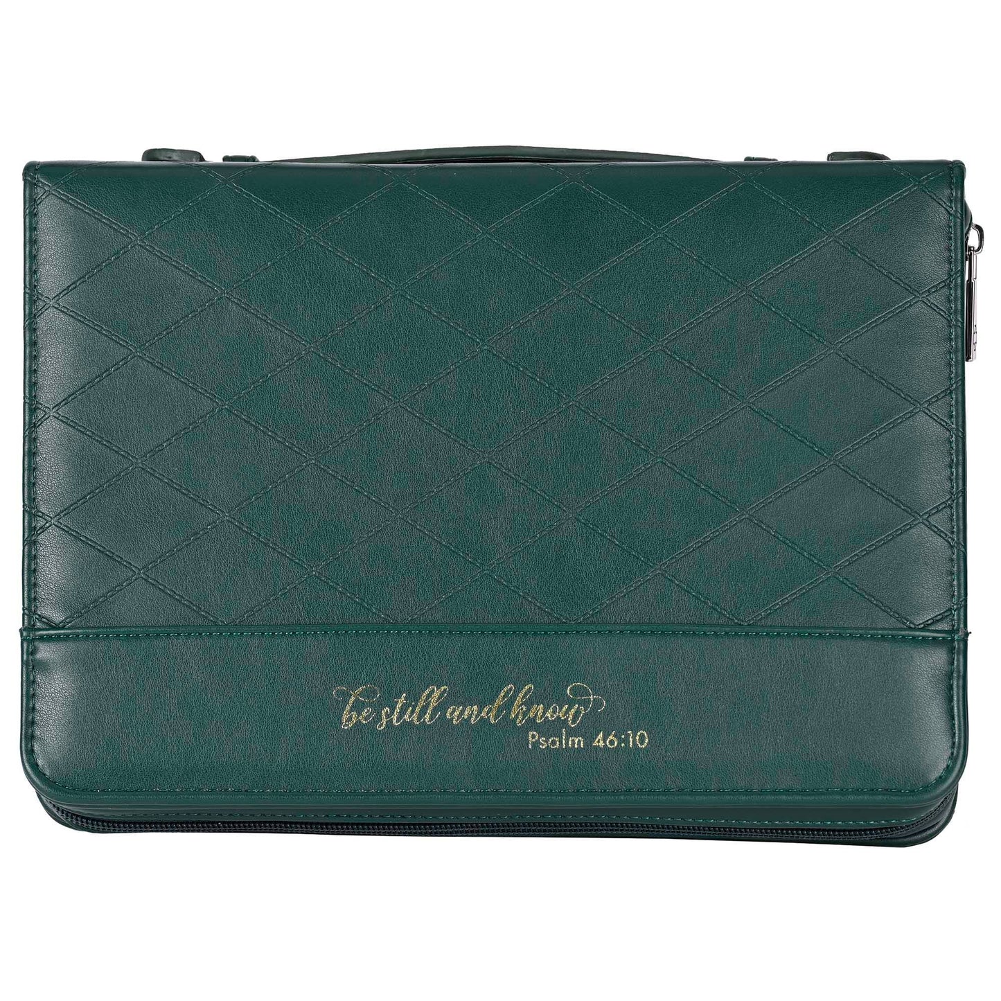 White Dove -Bible Case Quilted Be Still Green XLarge