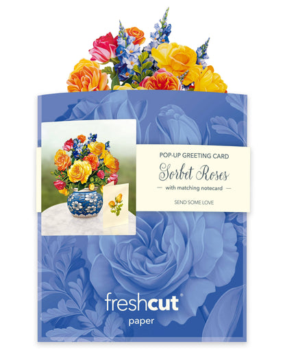 Mini Sorbet Roses Pop-up Card