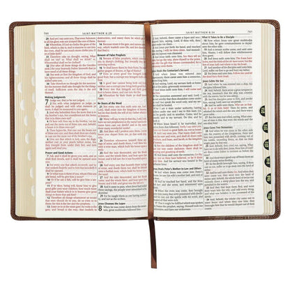 KJV Bible Deluxe Gift Faux Leather, Medium Brown