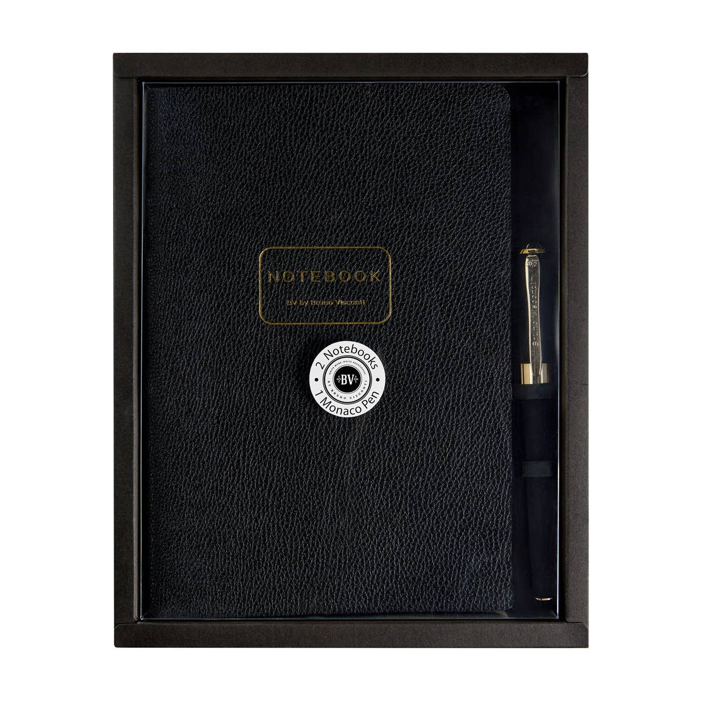 Executive Gift Set of 3 -Black Pen and 2, Black A5 Notebooks