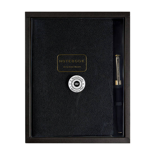 Executive Gift Set of 3 -Black Pen and 2, Black A5 Notebooks