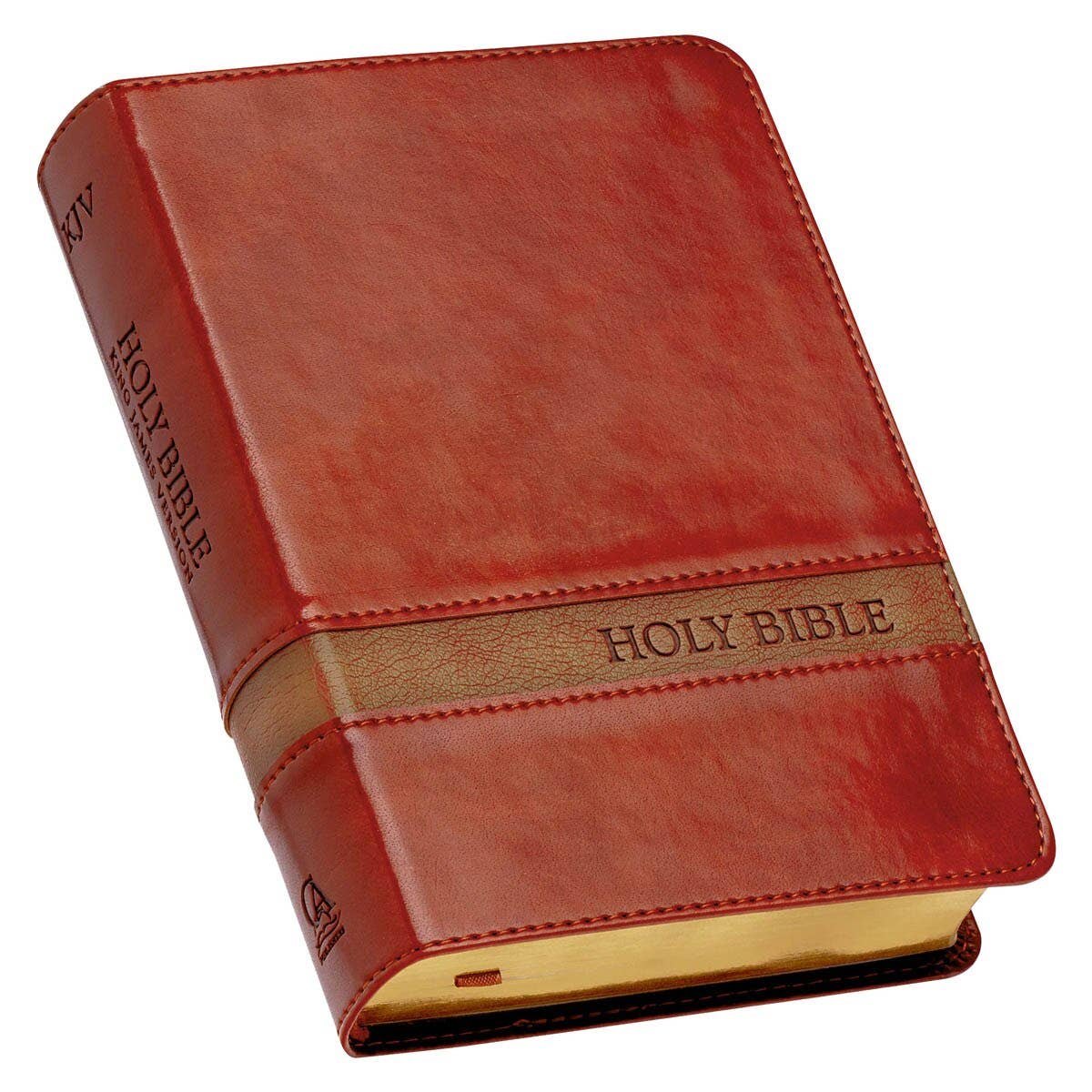 KJV Bible Compact LP Faux Leather, Brown Two-tone