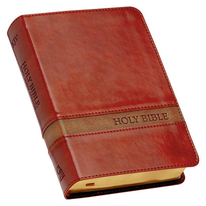 KJV Bible Compact LP Faux Leather, Brown Two-tone