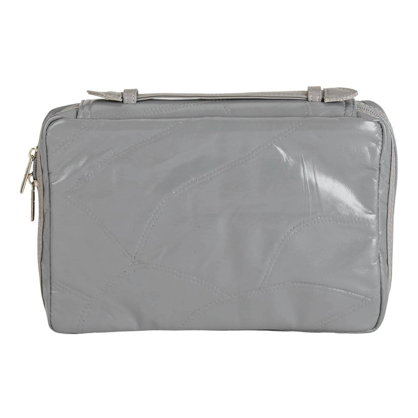 Gray Leather Patchwork Large Bible Case