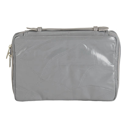 Gray Leather Patchwork Large Bible Case