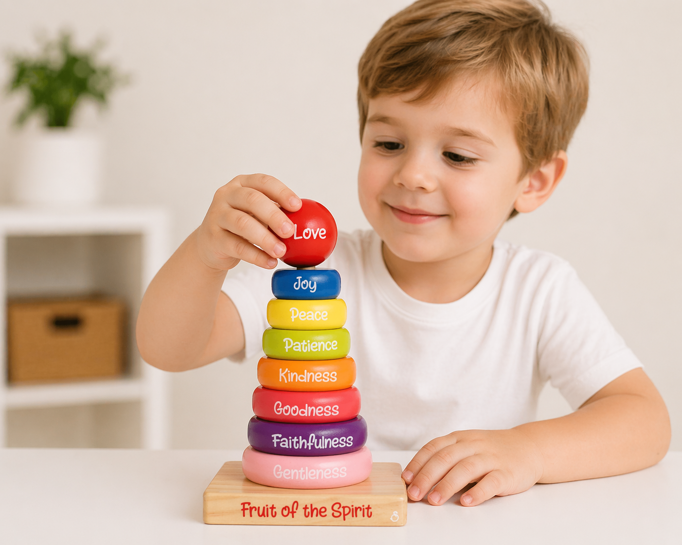 Puzzle Wood Stackable Rings Fruit Of The Spirit
