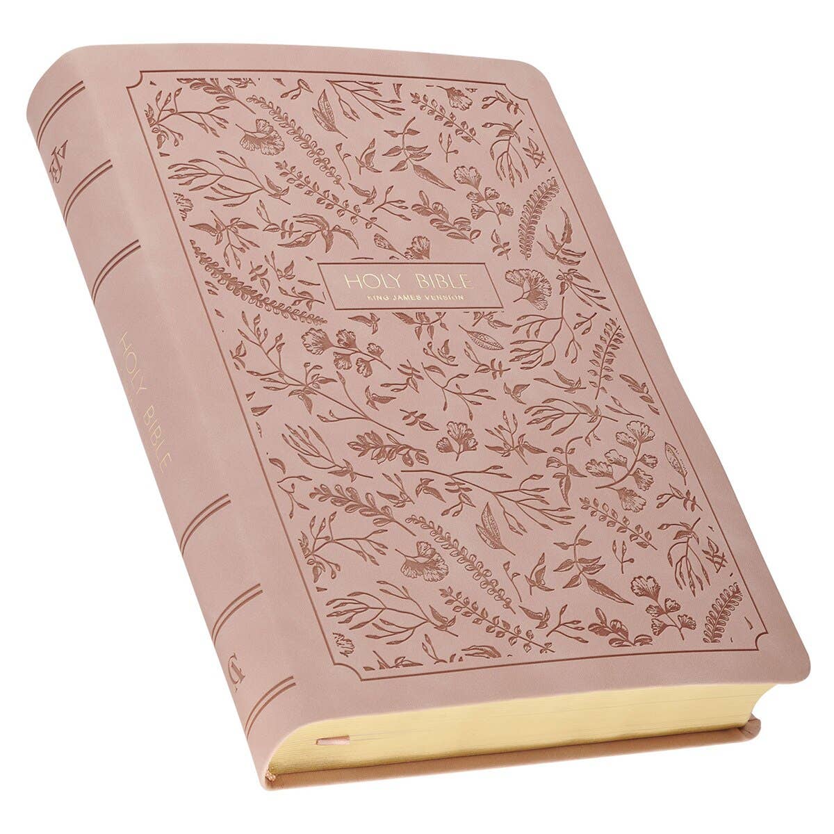 KJV Bible Giant Print Full-size Faux Leather, Dusty Pink