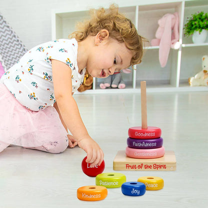 Puzzle Wood Stackable Rings Fruit Of The Spirit