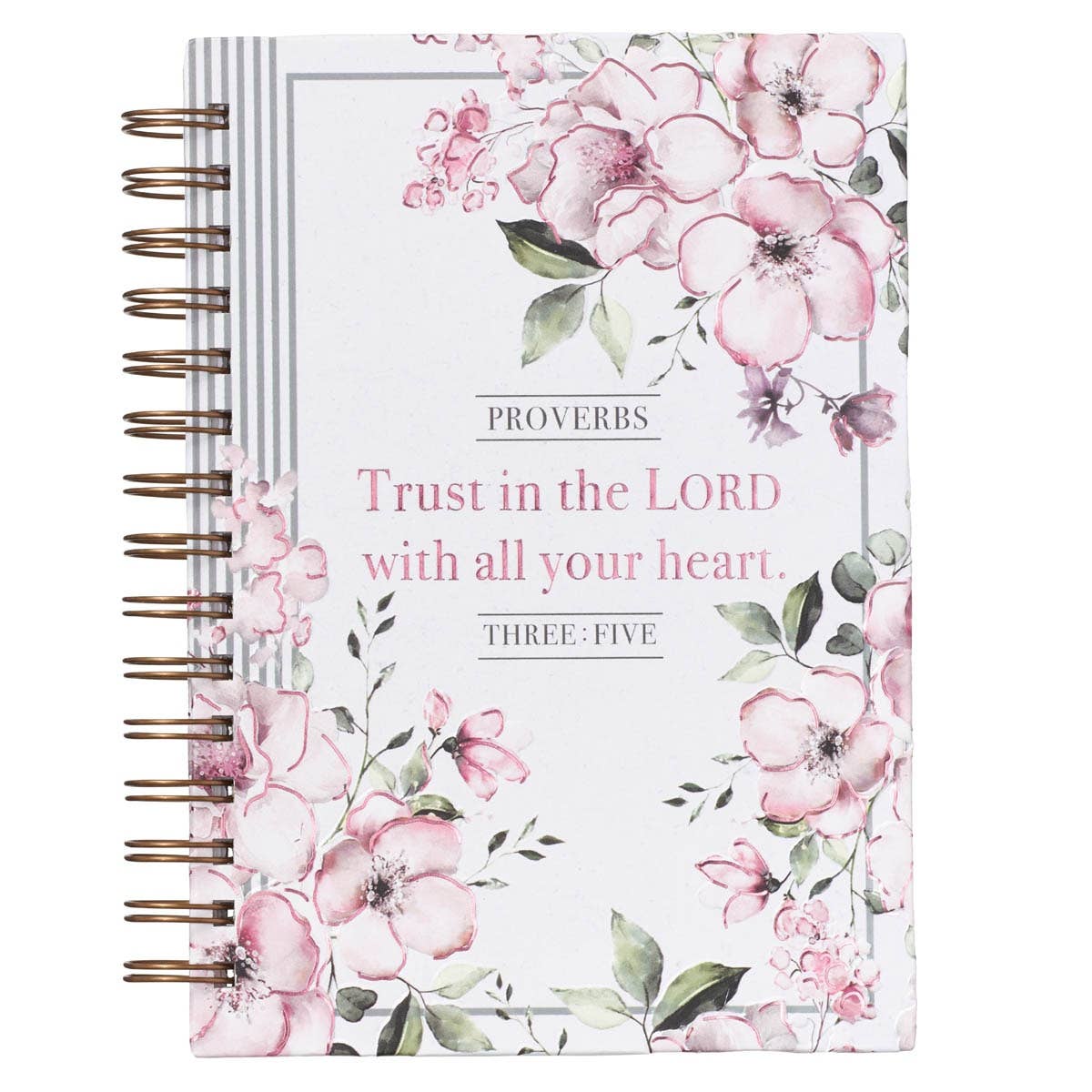 Journal Wirebound White Floral Trust in the Lord Prov. 3:5