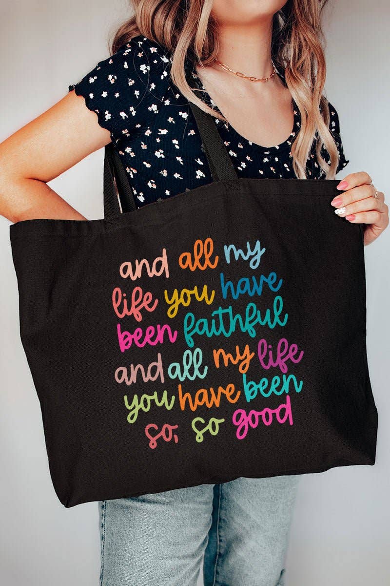 Colorful Always Faithful Canvas Jumbo Tote