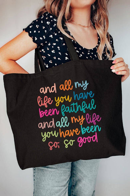 Colorful Always Faithful Canvas Jumbo Tote