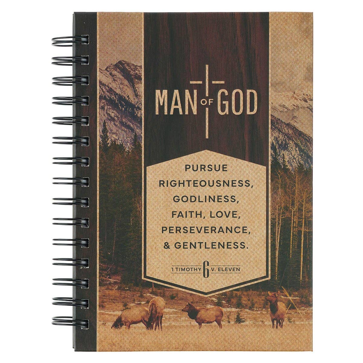 Journal Spiral Brown Man of God 1 Tim. 6:11