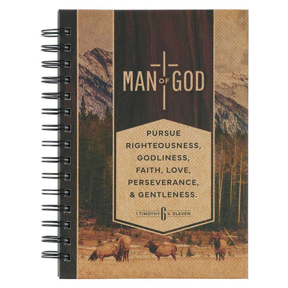 Journal Spiral Brown Man of God 1 Tim. 6:11