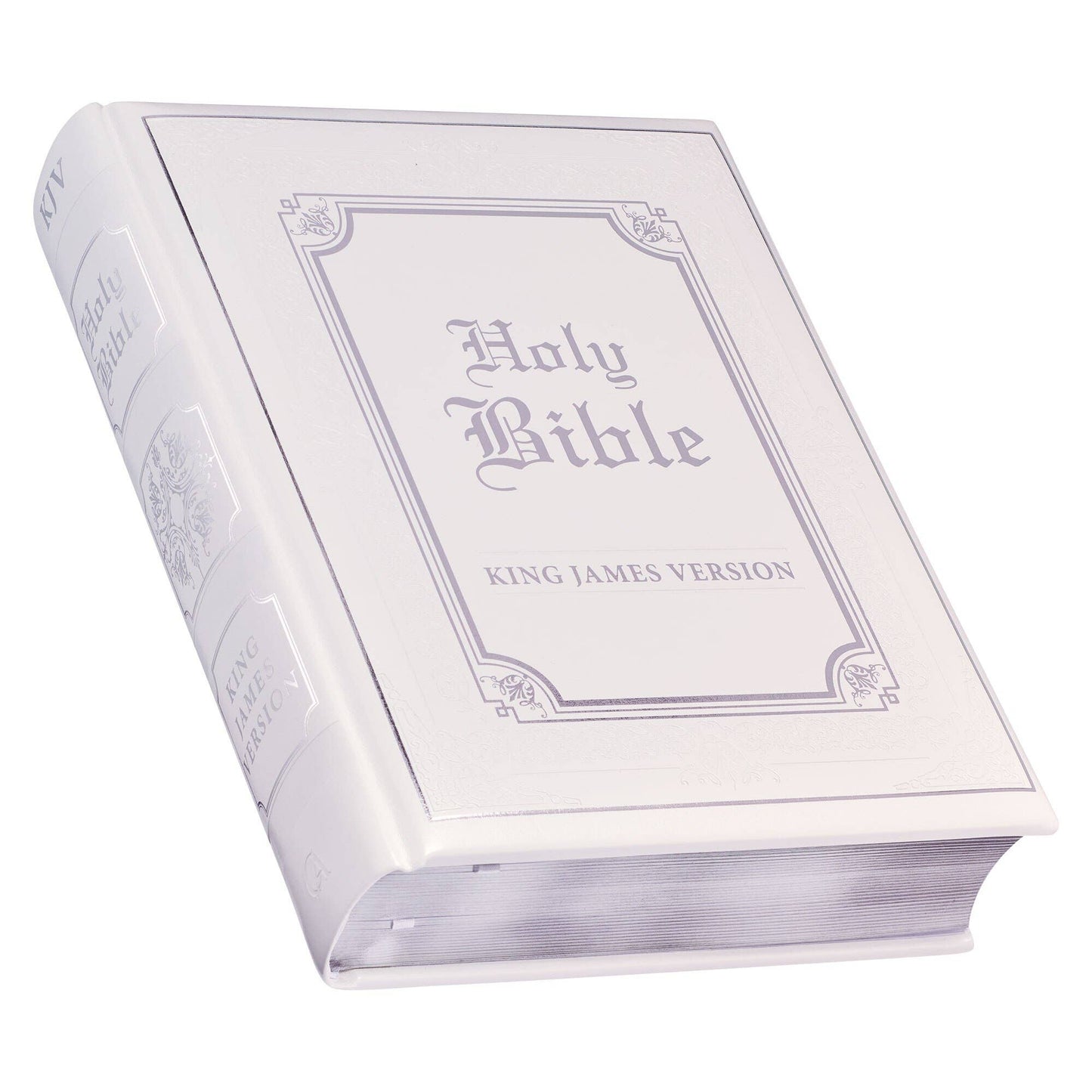 KJV Family Bible Faux Leather Padded HC, White