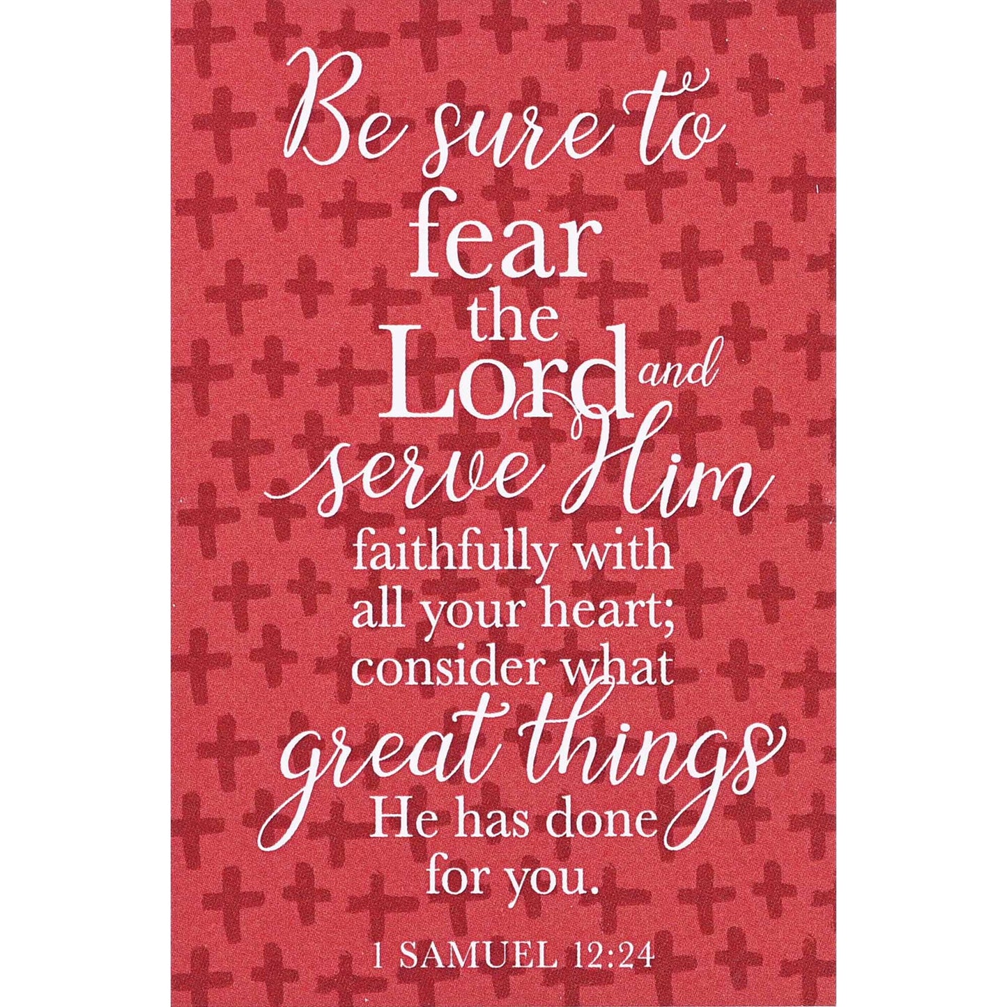 Cross And Card Serve Him Faithfully