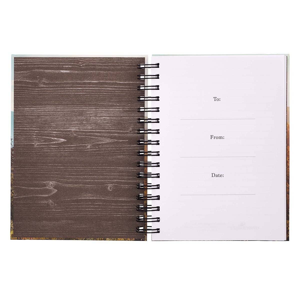 Be Strong and Courageous Large Wirebound Journal with Elasti