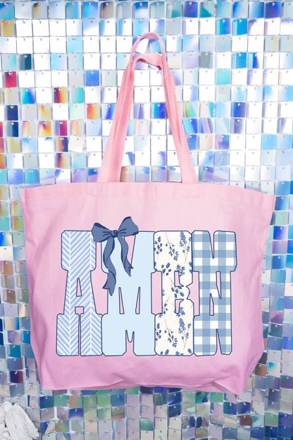 Sunday Blue Amen Canvas Jumbo Tote