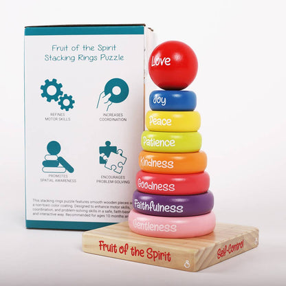 Puzzle Wood Stackable Rings Fruit Of The Spirit