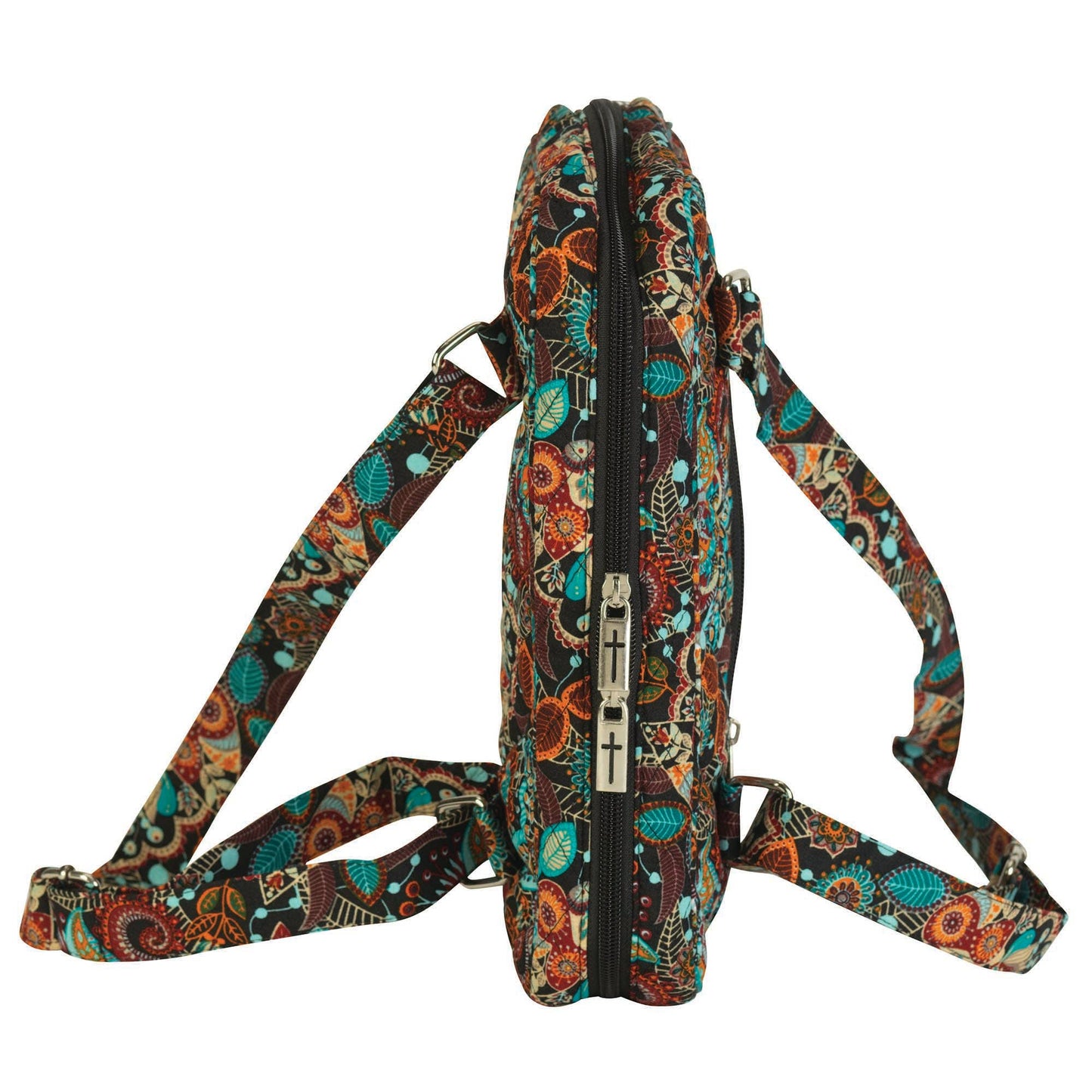 Bible Cover Brown Floral Large Print