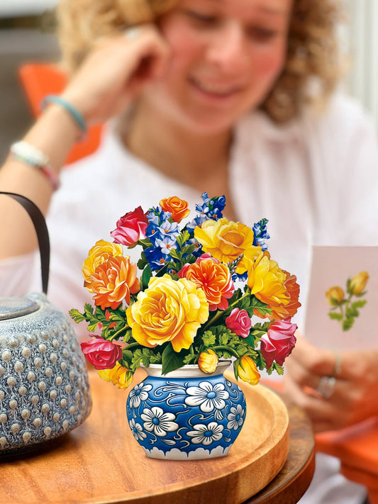 Mini Sorbet Roses Pop-up Card