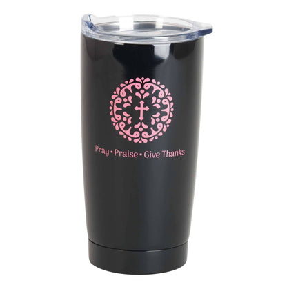 Tumbler Pray Praise Give Black 20 oz