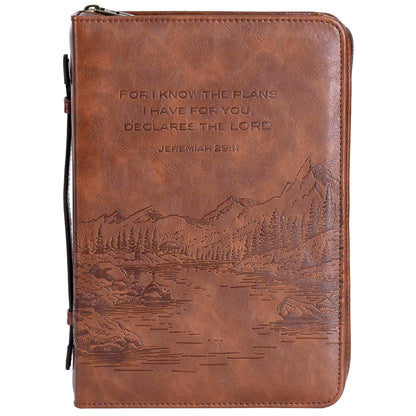 White Dove Bible Case For I Know The Plans Brown Lg