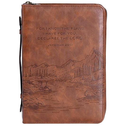 White Dove Bible Case For I Know The Plans Brown Lg