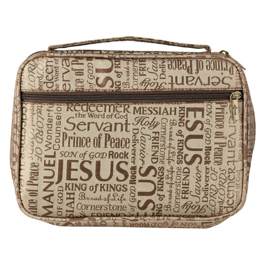 White Dove -NAMES OF JESUS BROWN BIBLE COVER X-LARGE