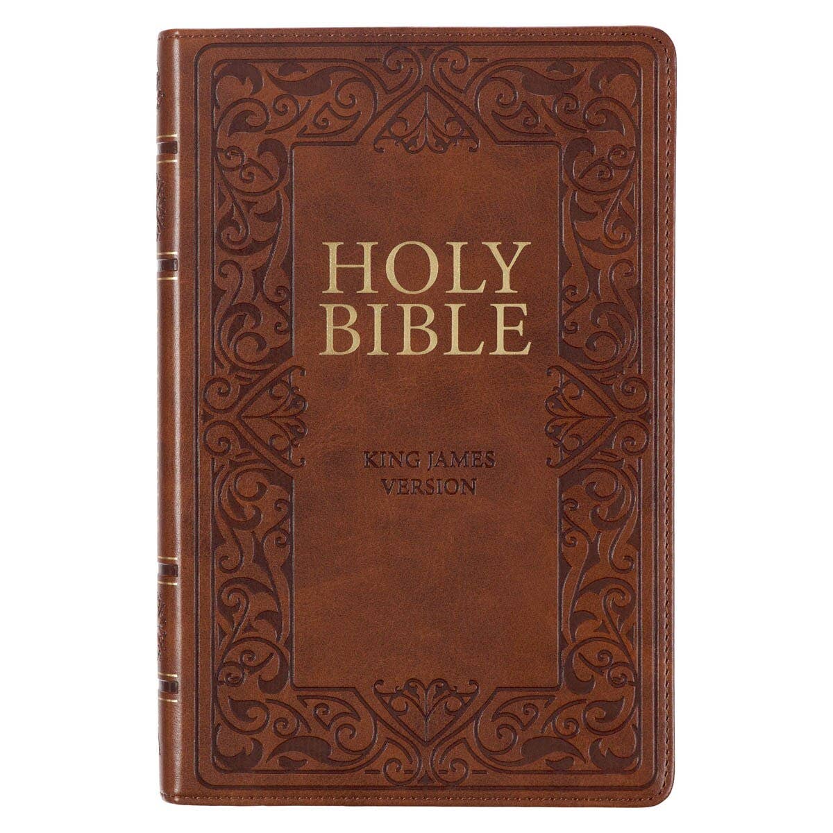 KJV Bible Deluxe Gift Faux Leather, Medium Brown