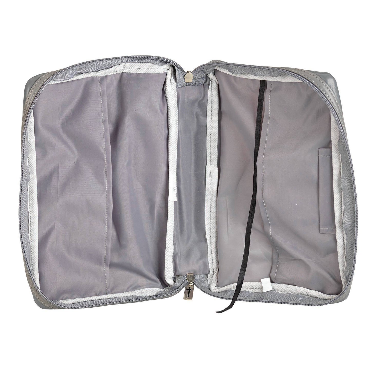 Gray Leather Patchwork Large Bible Case