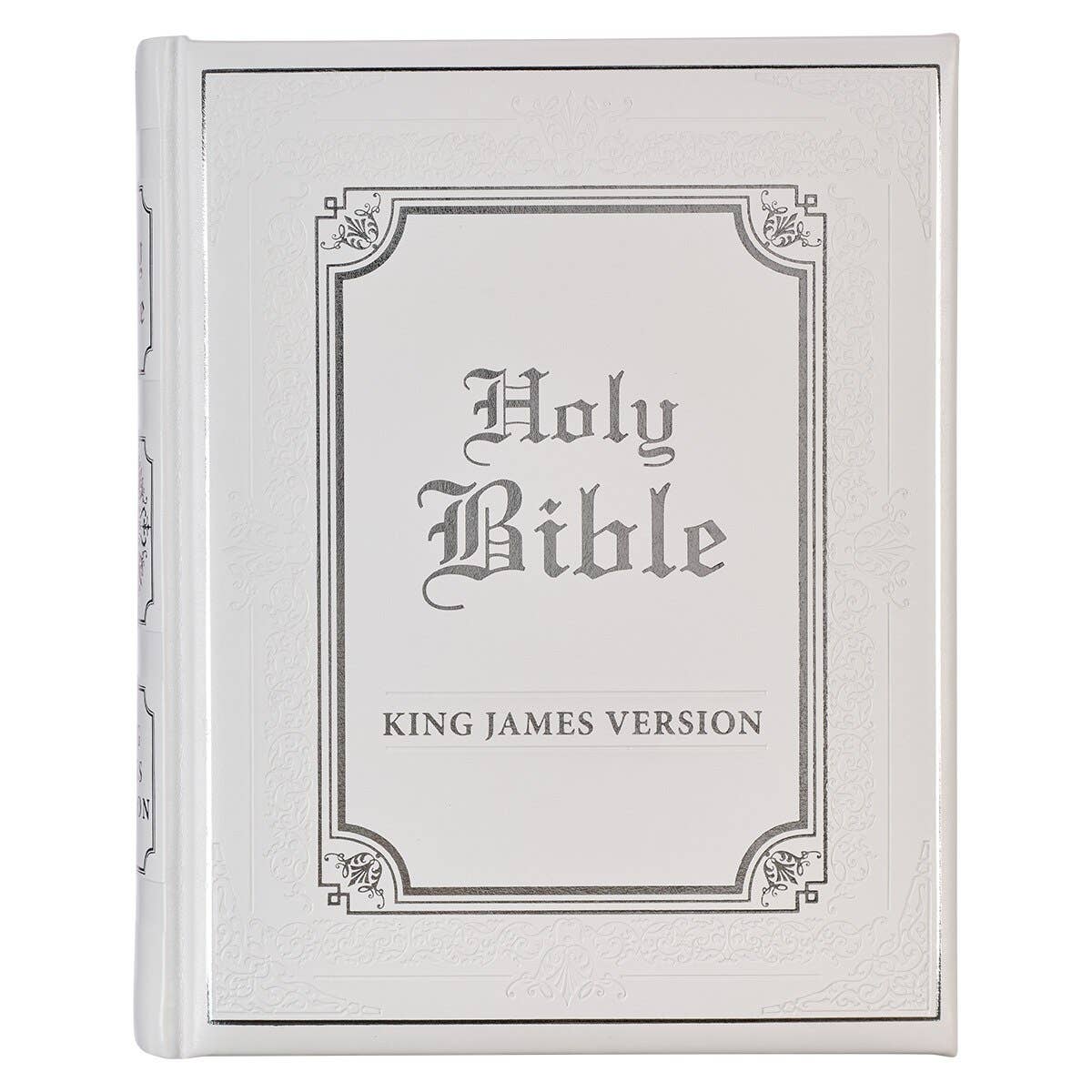 KJV Family Bible Faux Leather Padded HC, White