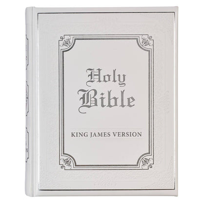 KJV Family Bible Faux Leather Padded HC, White
