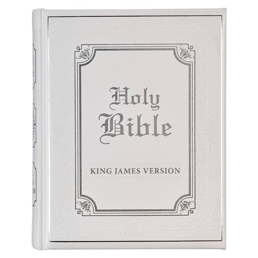 KJV Family Bible Faux Leather Padded HC, White