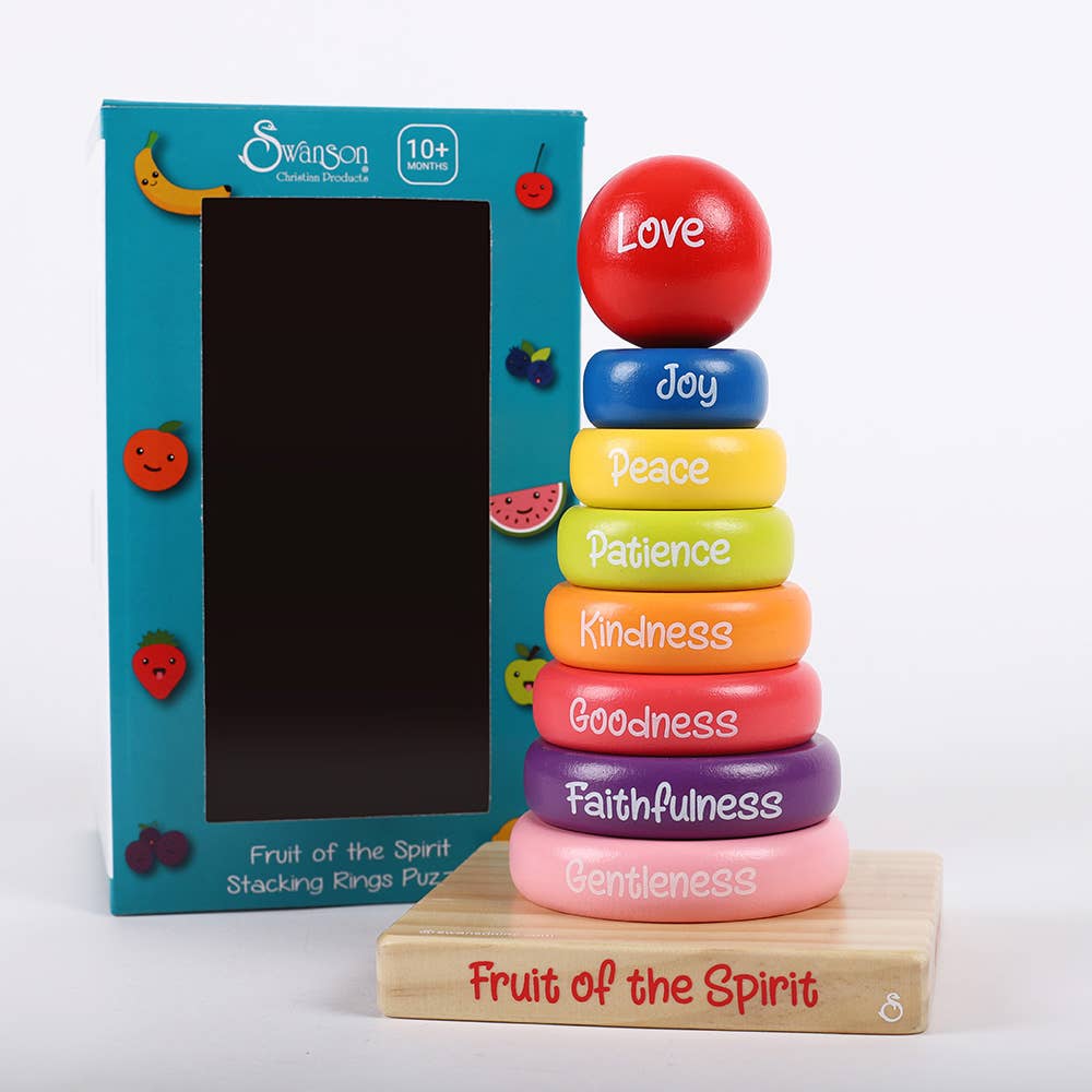 Puzzle Wood Stackable Rings Fruit Of The Spirit