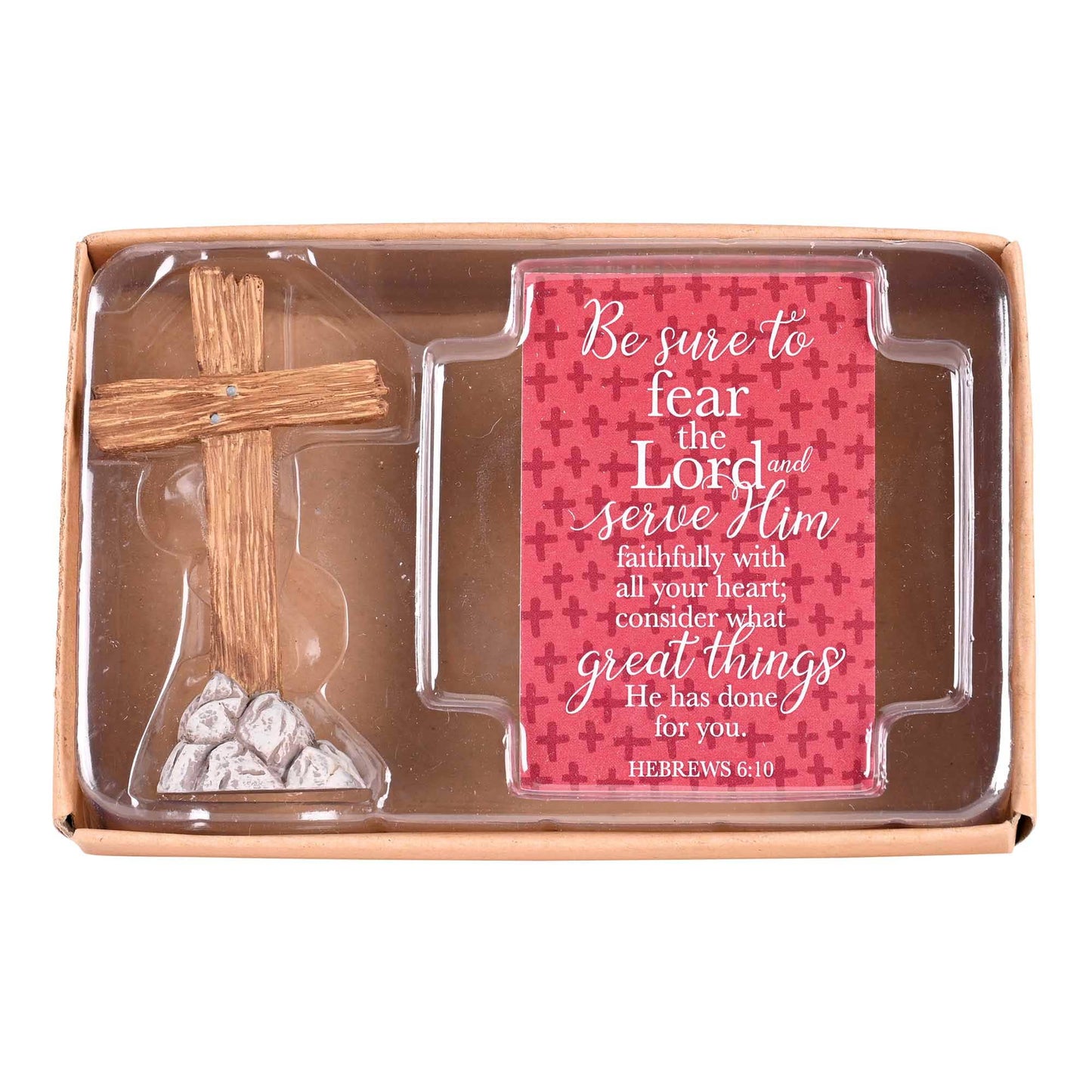 Cross And Card Serve Him Faithfully